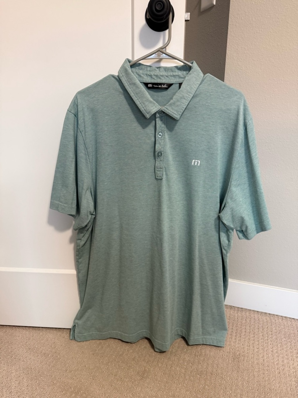 Travis Mathew Men's Light Green Polo Golf Shirt - XXL